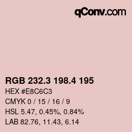カラーコード: RGB 232.3 198.4 195 | qconv.com