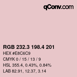 カラーコード: RGB 232.3 198.4 201 | qconv.com
