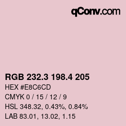 カラーコード: RGB 232.3 198.4 205 | qconv.com