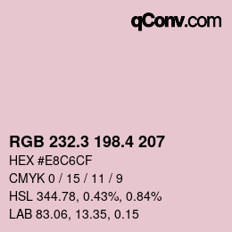 カラーコード: RGB 232.3 198.4 207 | qconv.com