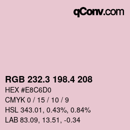 カラーコード: RGB 232.3 198.4 208 | qconv.com