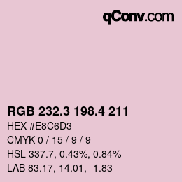 カラーコード: RGB 232.3 198.4 211 | qconv.com