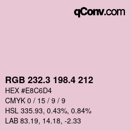 カラーコード: RGB 232.3 198.4 212 | qconv.com
