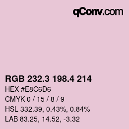 カラーコード: RGB 232.3 198.4 214 | qconv.com