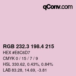 カラーコード: RGB 232.3 198.4 215 | qconv.com