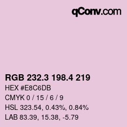 カラーコード: RGB 232.3 198.4 219 | qconv.com