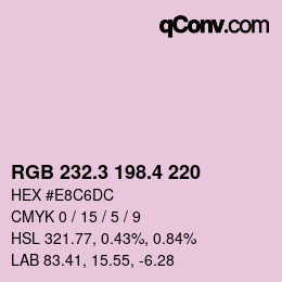 カラーコード: RGB 232.3 198.4 220 | qconv.com