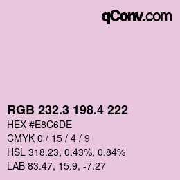 カラーコード: RGB 232.3 198.4 222 | qconv.com