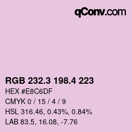 カラーコード: RGB 232.3 198.4 223 | qconv.com