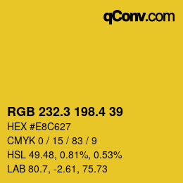 カラーコード: RGB 232.3 198.4 39 | qconv.com