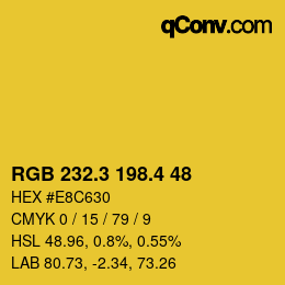 カラーコード: RGB 232.3 198.4 48 | qconv.com