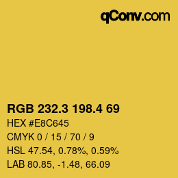 カラーコード: RGB 232.3 198.4 69 | qconv.com