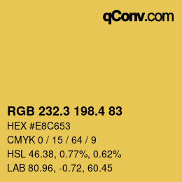 カラーコード: RGB 232.3 198.4 83 | qconv.com