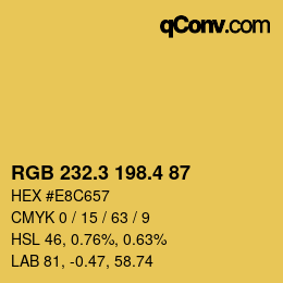 カラーコード: RGB 232.3 198.4 87 | qconv.com