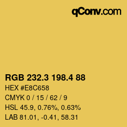 カラーコード: RGB 232.3 198.4 88 | qconv.com