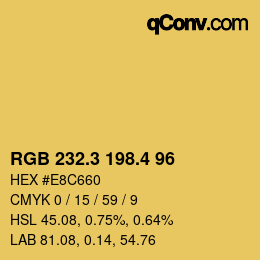 カラーコード: RGB 232.3 198.4 96 | qconv.com