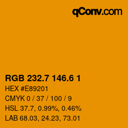 カラーコード: RGB 232.7 146.6 1 | qconv.com