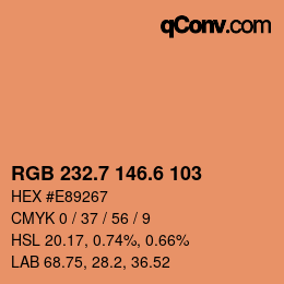 カラーコード: RGB 232.7 146.6 103 | qconv.com