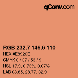 カラーコード: RGB 232.7 146.6 110 | qconv.com