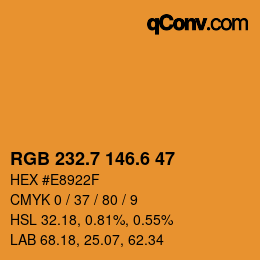 カラーコード: RGB 232.7 146.6 47 | qconv.com