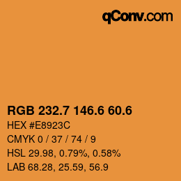 カラーコード: RGB 232.7 146.6 60.6 | qconv.com