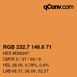 カラーコード: RGB 232.7 146.6 71 | qconv.com