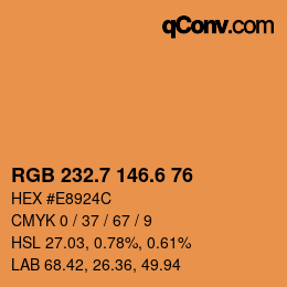 カラーコード: RGB 232.7 146.6 76 | qconv.com