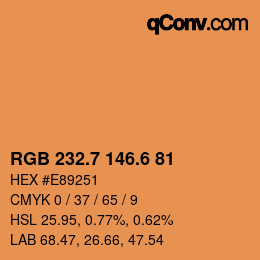 カラーコード: RGB 232.7 146.6 81 | qconv.com