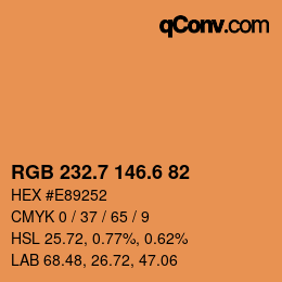 カラーコード: RGB 232.7 146.6 82 | qconv.com