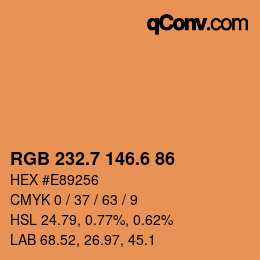 カラーコード: RGB 232.7 146.6 86 | qconv.com