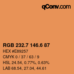 カラーコード: RGB 232.7 146.6 87 | qconv.com