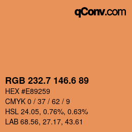 カラーコード: RGB 232.7 146.6 89 | qconv.com