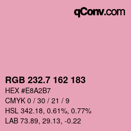 カラーコード: RGB 232.7 162 183 | qconv.com