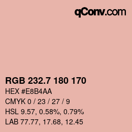カラーコード: RGB 232.7 180 170 | qconv.com