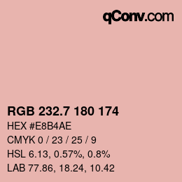 カラーコード: RGB 232.7 180 174 | qconv.com