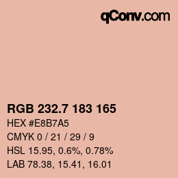 カラーコード: RGB 232.7 183 165 | qconv.com