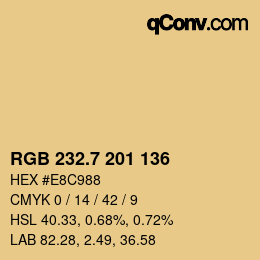 カラーコード: RGB 232.7 201 136 | qconv.com