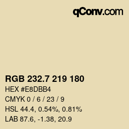 カラーコード: RGB 232.7 219 180 | qconv.com