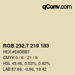 カラーコード: RGB 232.7 219 183 | qconv.com
