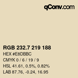 カラーコード: RGB 232.7 219 188 | qconv.com