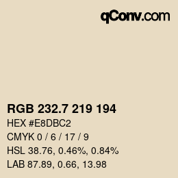 カラーコード: RGB 232.7 219 194 | qconv.com