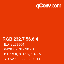 カラーコード: RGB 232.7 56.6 4 | qconv.com