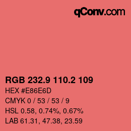Color code: RGB 232.9 110.2 109 | qconv.com