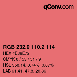 Color code: RGB 232.9 110.2 114 | qconv.com