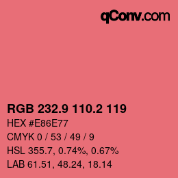 Color code: RGB 232.9 110.2 119 | qconv.com