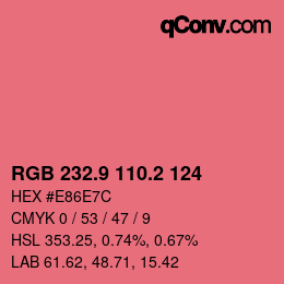 Color code: RGB 232.9 110.2 124 | qconv.com