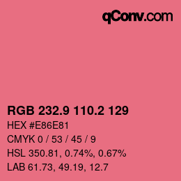Color code: RGB 232.9 110.2 129 | qconv.com