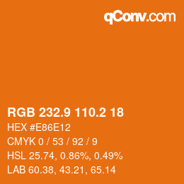 Color code: RGB 232.9 110.2 18 | qconv.com