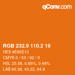 Color code: RGB 232.9 110.2 19 | qconv.com