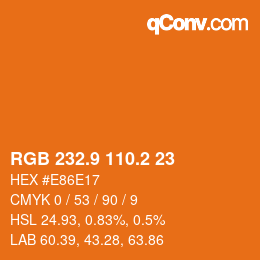 Color code: RGB 232.9 110.2 23 | qconv.com